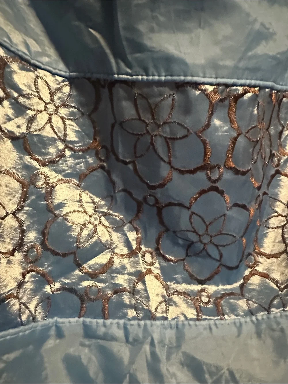 Light Blue Maxi with Metallic Floral Waistband